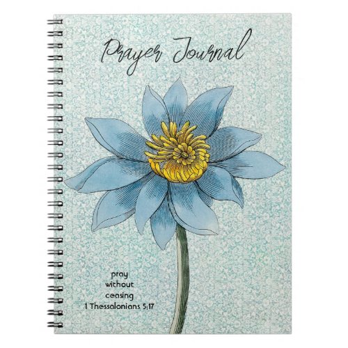 Blue Flower Vintage Style Prayer Journal