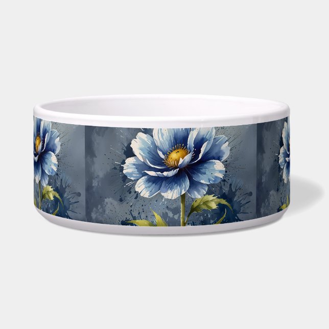 Blue flower watercolour pattern bowl (Front)