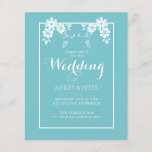 Blue Flower Wedding Invitation