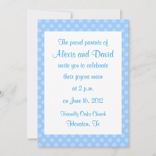 Blue Flower Wedding Invitations (Front)