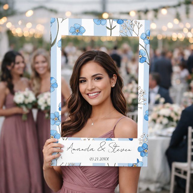 Blue flower wedding  selfie frame (Wedding)