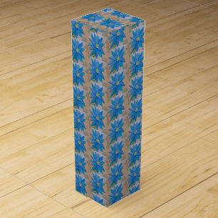 Blue Flower Wine Box