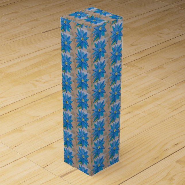 Blue Flower Wine Box (Front)