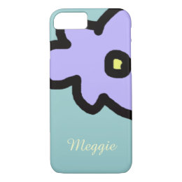 blue flower with custom name iPhone 8/7 case