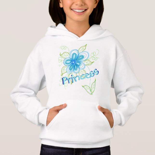 Blue flower with green hoodie (Front)