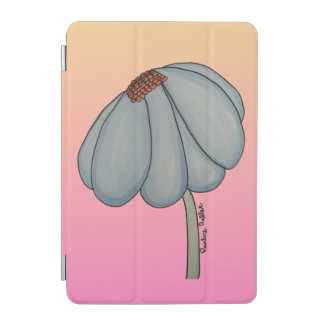 Blue Flower with pink background heart iPad Mini Cover