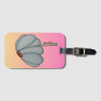 Blue Flower with pink background Luggage Tag