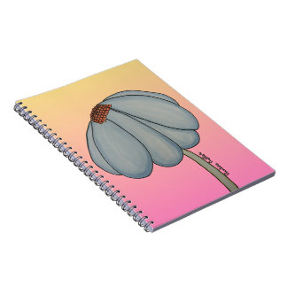 Blue Flower with pink background Notebook