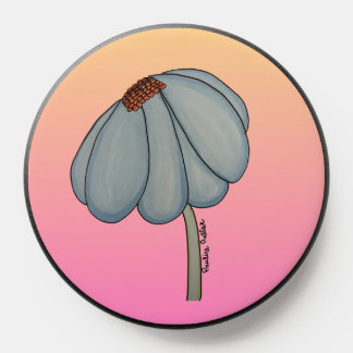 Blue flower with pink background PopSocket