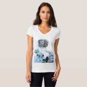 Blue Flower Woman T-Shirt (Front Full)
