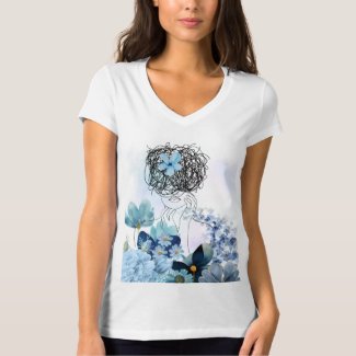 Blue Flower Woman T-Shirt