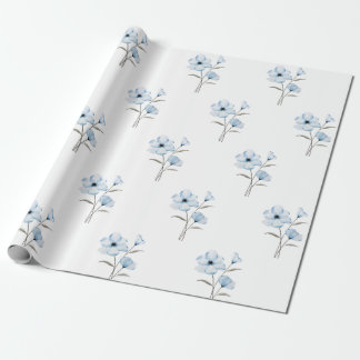 Blue flower wrapping paper