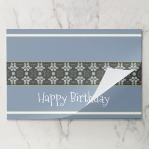 Blue Flowered Artsy Paper Placemats