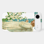 Blue Flowered Christian Cross Case-Mate iPhone Case (Back (Horizontal))