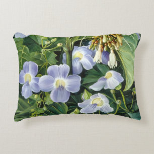 Blue-Flowered Climber by Marianne North Accent Pillow