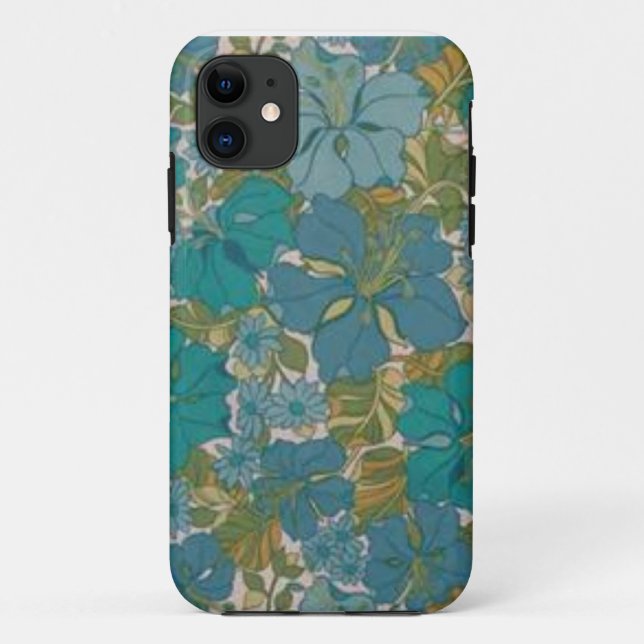 Blue Flowered Phone Case (Back)