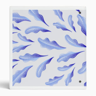 blue flowers 3 ring binder