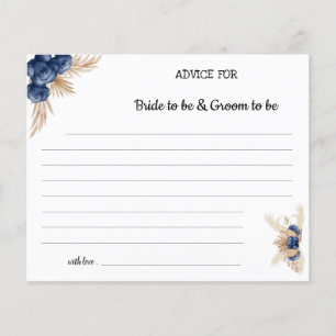 Blue Flowers Advice for Couple Bridal Shower Card Flyer