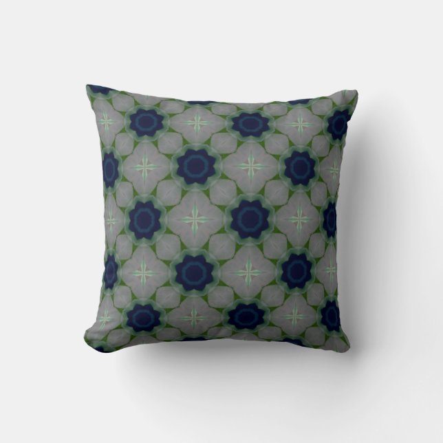 Blue Flowers American MoJo Pillow (Front)