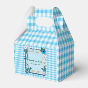 Blue Flowers and Butterflies Favor Boxes