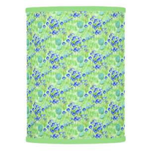 Blue Flowers And Grass Nature Art Pattern Lamp Shade