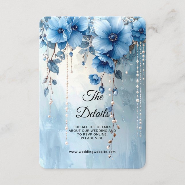 Blue Flowers and Pearls Detail Enclosure (Front)