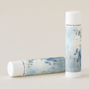 Blue Flowers and Pearls Lip Balm