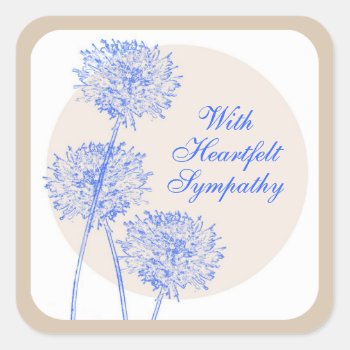 Blue Flowers And Tan Circles Sticker by efhenneke at Zazzle