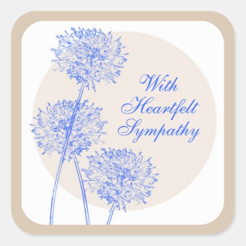 Blue Flowers and Tan Circles Sticker