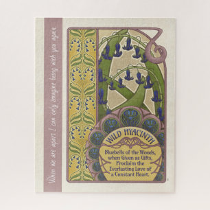 Blue Flowers Art Nouveau Style Puzzle