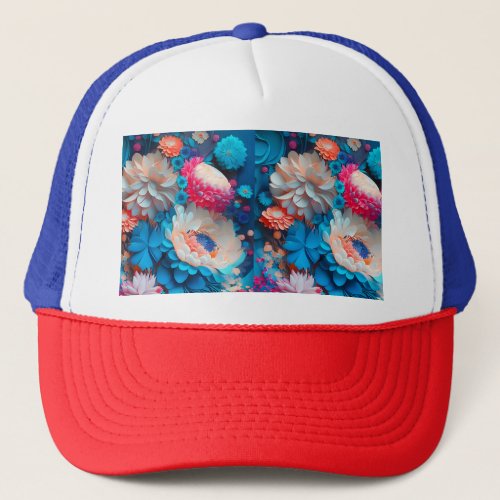 Blue Flowers Background_1 Trucker Hat