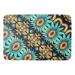 Blue Flowers Bath Mat