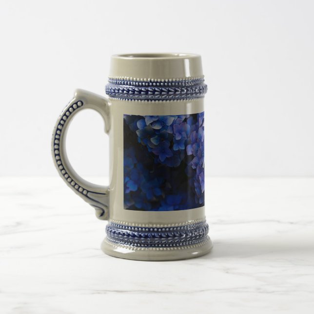blue flowers beer stein (Left)