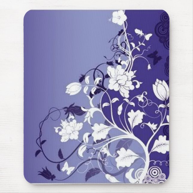 blue-flowers, blue-flowers mouse pad (Front)