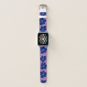 Blue Flowers Boho Hippie Style  Apple Watch Band