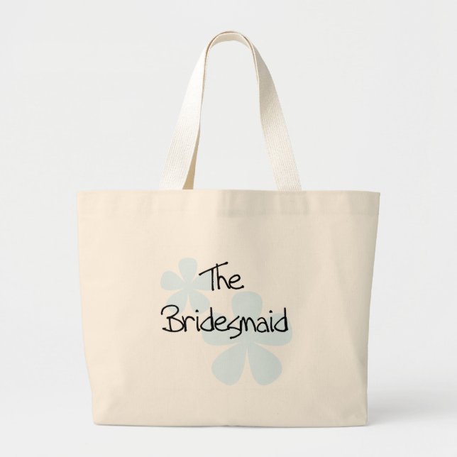 Blue Flowers Bridesmaid Large Tote Bag (Front)