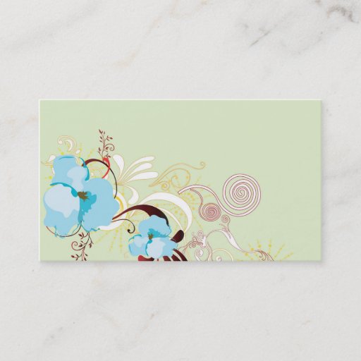 Customizable Blue flowers Business Card