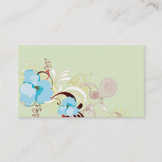 Blue flowers Business Card (Front)