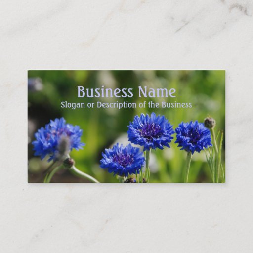 Customizable Blue Flowers Business Card