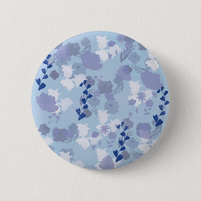 Blue Flowers Button (Front)