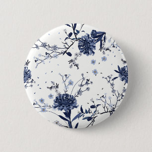 Blue flowers button