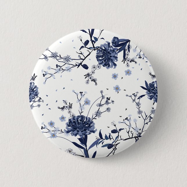 Blue flowers button (Front)