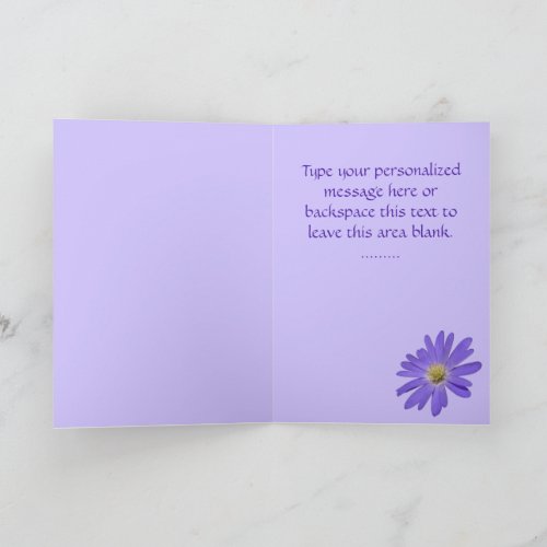 Blue Flowers Card Daisy Greeting Card Blank