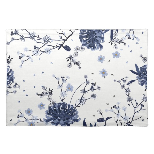 Blue flowers cloth placemat (Front)
