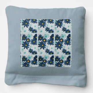 Blue flowers cornhole bags
