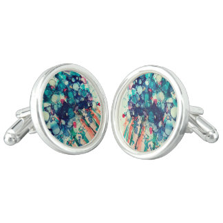 Blue flowers cufflinks