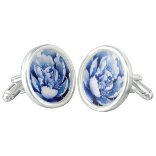 Blue flowers cufflinks