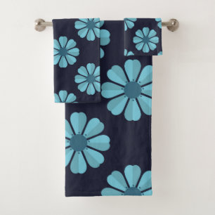 Blue flowers dark Towel