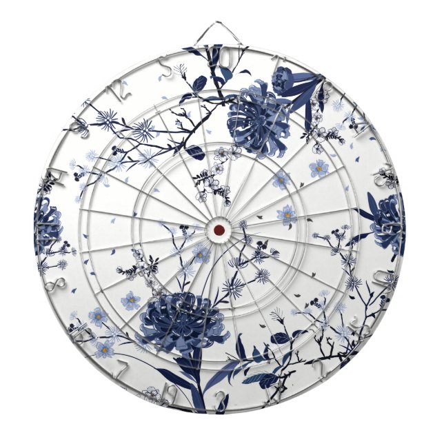 Blue flowers dart board (Front)