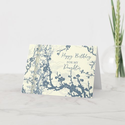 Blue Flowers Daughter Birthday Card